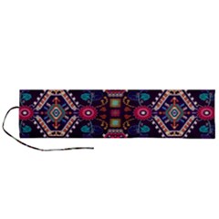 Pattern Ornament Motif Colorful Texture Roll Up Canvas Pencil Holder (l) by Grandong