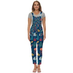 Fish Sea Animals Pattern Women s Pinafore Overalls Jumpsuit by Ndabl3x