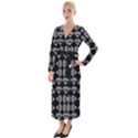 Black Diamond Pattern Velvet Maxi Wrap Dress View1