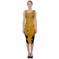 Yellow Best, Black, Black And White, Emoji High Sleeveless Pencil Dress by nateshop