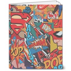 Comic Cartoon Pattern 8  X 10  Hardcover Notebook by pakminggu
