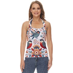 Birds Basic Halter Top by Valentinaart