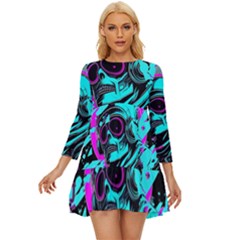 Aesthetic Art  Long Sleeve Babydoll Dress by Internationalstore