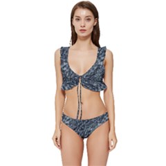 Ceramics Broken  Low Cut Ruffle Edge Bikini Set by Internationalstore