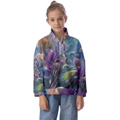 Abstract Blossoms  Kids  Half Zip Hoodie by Internationalstore