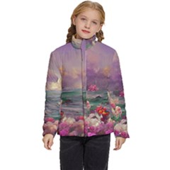 Abstract Flowers  Kids  Puffer Bubble Jacket Coat by Internationalstore