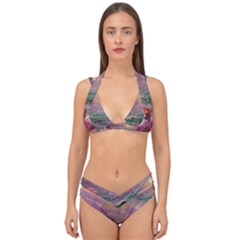 Abstract Flowers  Double Strap Halter Bikini Set by Internationalstore