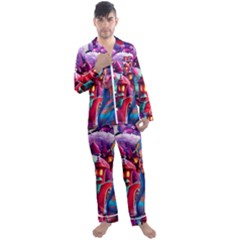 Fantasy Arts  Men s Long Sleeve Satin Pajamas Set by Internationalstore