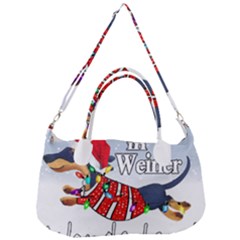 Weiner T- Shirt Walking In A Weiner Wonderland T- Shirt (1) Removable Strap Handbag by ZUXUMI
