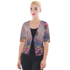 Floral Blossoms  Cropped Button Cardigan by Internationalstore