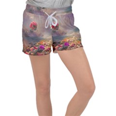 Floral Blossoms  Women s Velour Lounge Shorts by Internationalstore