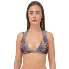 Floral Blossoms  Double Strap Halter Bikini Top by Internationalstore