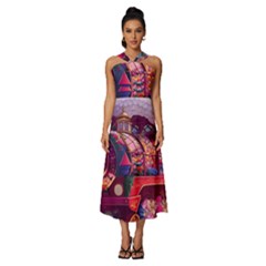 Fantasy  Sleeveless Cross Front Cocktail Midi Chiffon Dress by Internationalstore