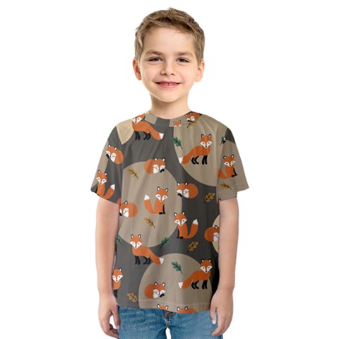 Fox Pattern Kids  Sport Mesh T-shirt by Pakjumat