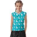 Lama Alpaca Animal Pattern Design Kids  Raglan Cap Sleeve T-Shirt View1