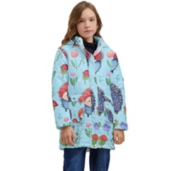 Hedgehogs Animal Kids  Hooded Longline Puffer Jacket by Pakjumat