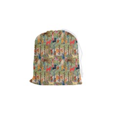 Animal Forest Pattern Drawstring Pouch (small) by Pakjumat