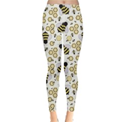 Bee Honeycomb Honeybee Insect Everyday Leggings  by Pakjumat