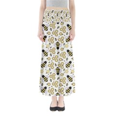 Bee Honeycomb Honeybee Insect Full Length Maxi Skirt by Pakjumat