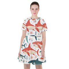 Fish Shark Animal Pattern Sailor Dress by Pakjumat