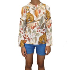 Fur Big Cat Spots Zoo Fast Hunter Kids  Long Sleeve Swimwear by Pakjumat