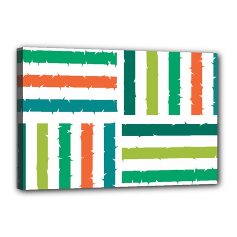 Striped Colorful Pattern Graphic Canvas 18  X 12  (stretched) by Pakjumat