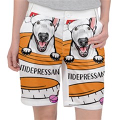 Bull Terrier T- Shirt Cute Bull Terrier T- Shirt Women s Pocket Shorts by JamesGoode