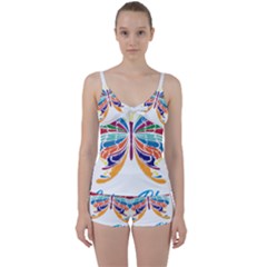 Butterfly Embroidery Effect T- Shirt Butterfly Embroidery Effect T- Shirt Tie Front Two Piece Tankini by JamesGoode