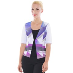 Abstract T- Shirt Purple Northern Lights Colorful Abstract T- Shirt Cropped Button Cardigan by EnriqueJohnson