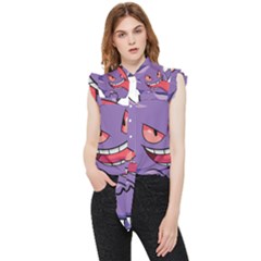 Purple Funny Monster Frill Detail Shirt by Sarkoni