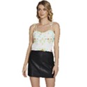 Christmas Cross Stitch Pattern Effect Holidays Symmetry Flowy Camisole Tie Up Top View1