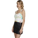 Christmas Cross Stitch Pattern Effect Holidays Symmetry Flowy Camisole Tie Up Top View2