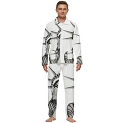 Funny Statue Of Liberty Parody Men s Long Sleeve Velvet Pocket Pajamas Set by Sarkoni