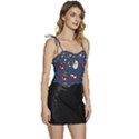 Christmas Background Design Pattern Flowy Camisole Tie Up Top View3