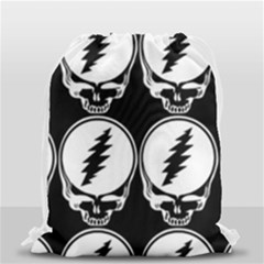 Black And White Deadhead Grateful Dead Steal Your Face Pattern Drawstring Bag (small) by Sarkoni