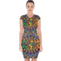 Grateful Dead Pattern Capsleeve Drawstring Dress  View1