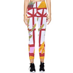 Cat Pet Ginger Art Animal Cartoon Pocket Leggings  by uniart180623
