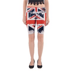 Union Jack England Uk United Kingdom London Yoga Cropped Leggings by uniart180623