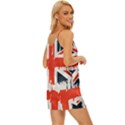 Union Jack England Uk United Kingdom London V-Neck Satin Pajamas Set View3