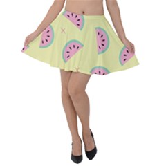 Watermelon Wallpapers  Creative Illustration And Patterns Velvet Skater Skirt by Ket1n9