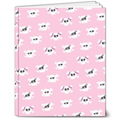 Girly Girlie Punk Skull 8  X 10  Hardcover Notebook by Ket1n9