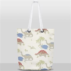 Dinosaur Art Pattern Full Print Rope Handle Tote (small) by Ket1n9