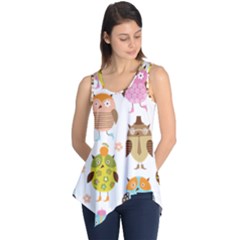 Cute Owls Pattern Sleeveless Tunic by Ket1n9