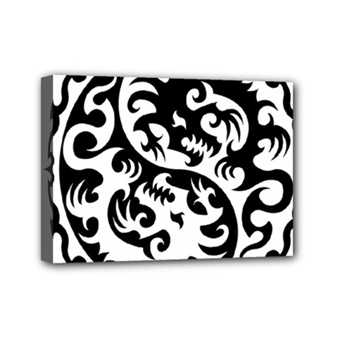 Ying Yang Tattoo Mini Canvas 7  X 5  (stretched) by Ket1n9