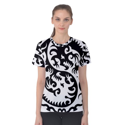 Ying Yang Tattoo Women s Cotton T-shirt by Ket1n9