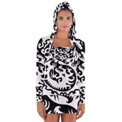 Ying Yang Tattoo Long Sleeve Hooded T-shirt by Ket1n9
