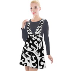 Ying Yang Tattoo Plunge Pinafore Velour Dress by Ket1n9