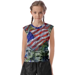 Usa United States Of America Images Independence Day Kids  Raglan Cap Sleeve T-shirt by Ket1n9