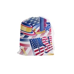 Independence Day United States Of America Drawstring Pouch (medium) by Ket1n9