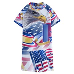 Independence Day United States Of America Kids  Boyleg Half Suit Swimwear by Ket1n9
